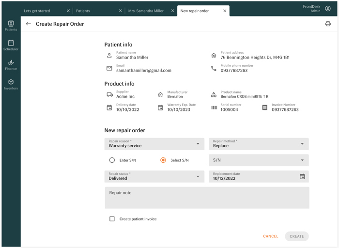 Create Replace Order