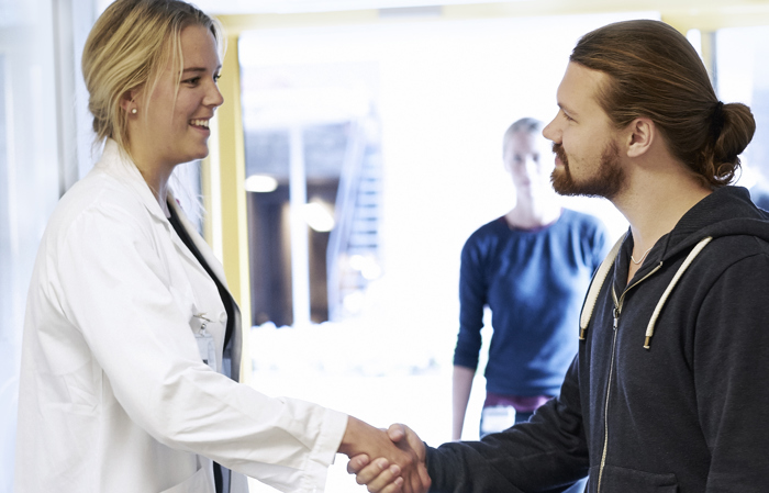 Patient And Audiologist Saying Hello Copy